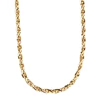 CLOSE OUT DEAL - Sterling Silver Fancy Twisted Snake Necklace (Size - 22) in Yellow Gold Plating