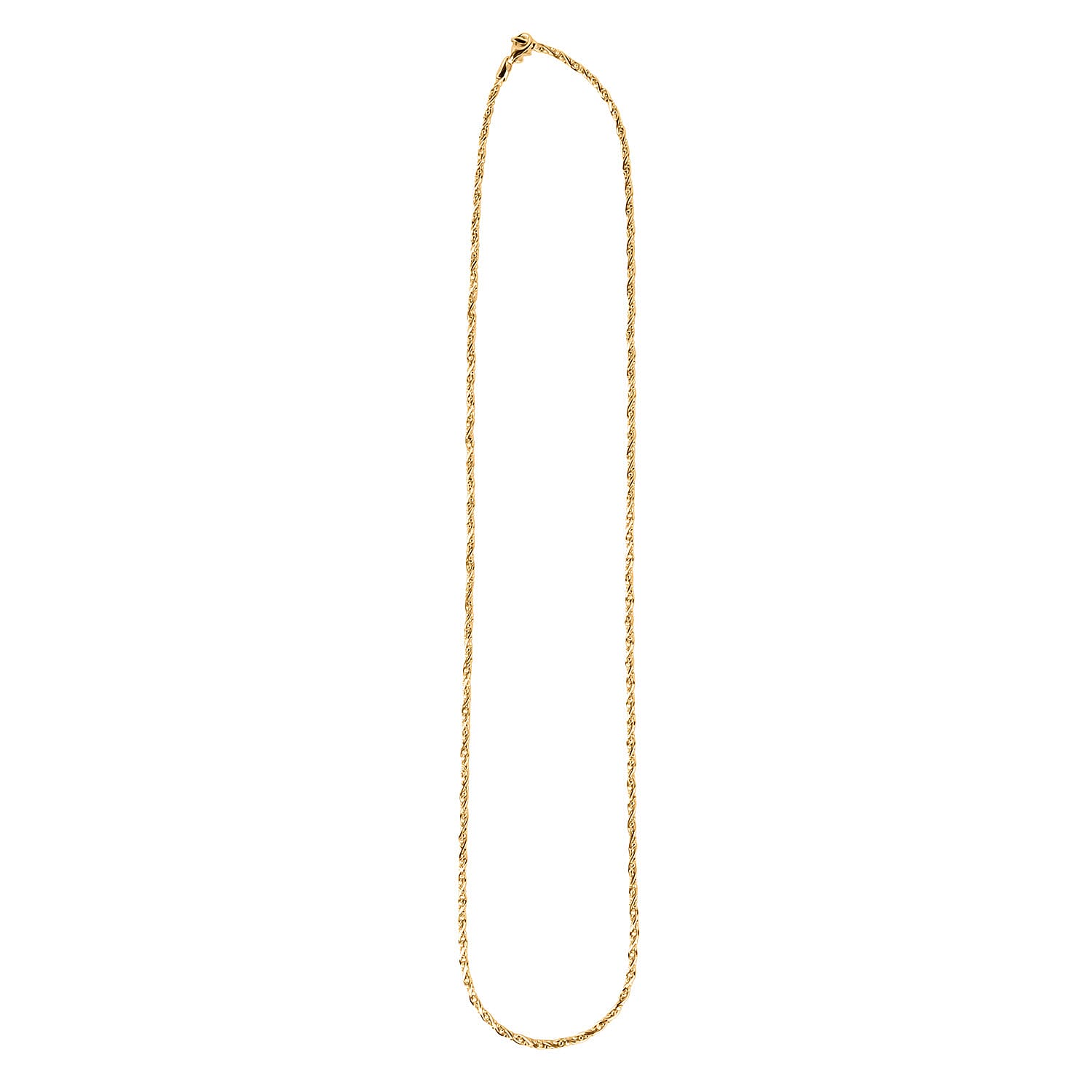 CLOSE OUT DEAL - Sterling Silver Fancy Twisted Snake Necklace (Size - 22) in Yellow Gold Plating