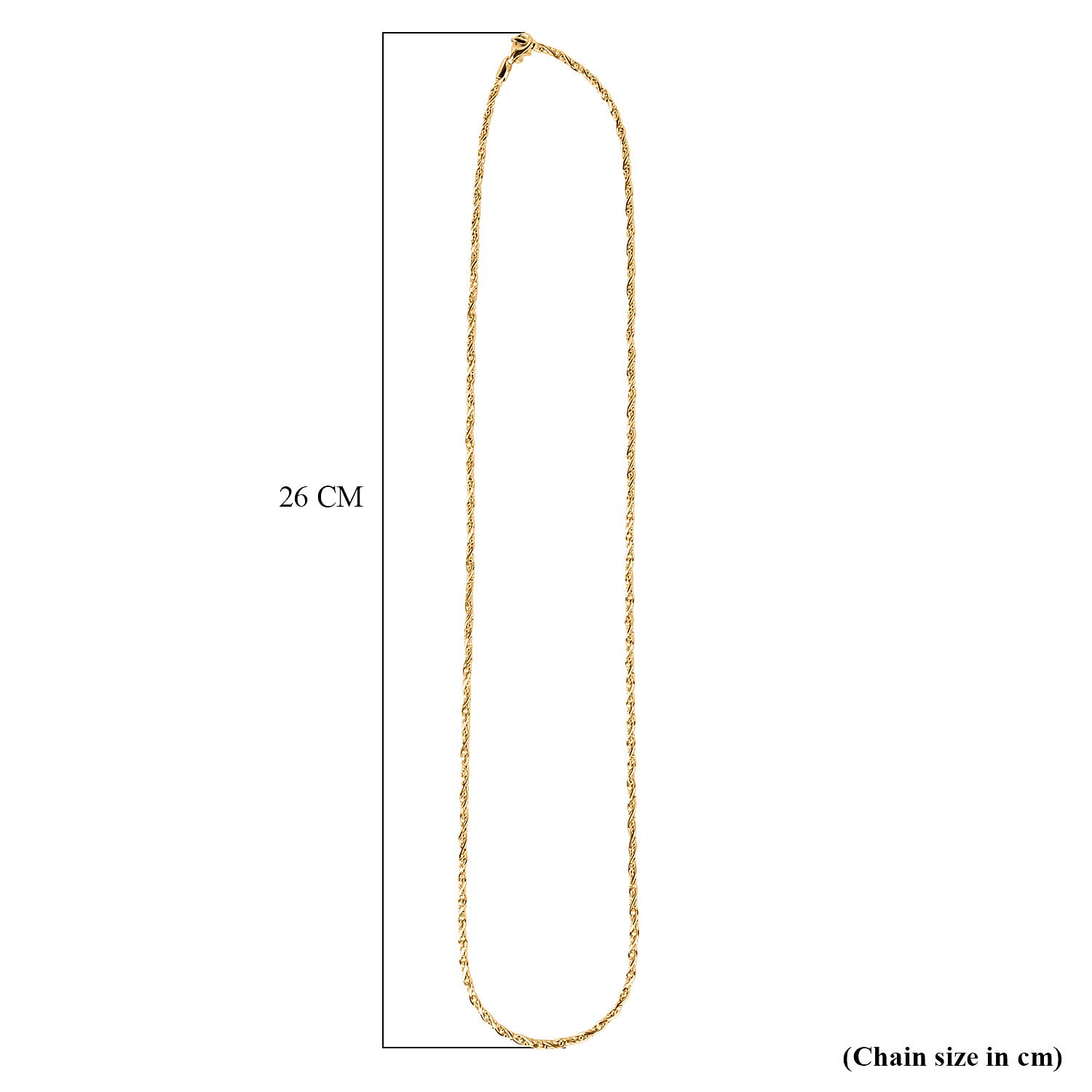 CLOSE OUT DEAL - Sterling Silver Fancy Twisted Snake Necklace (Size - 22) in Yellow Gold Plating