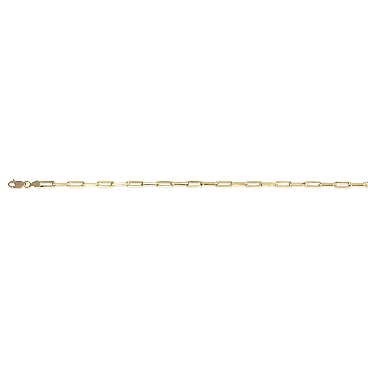 Italian Made - Gold Overlay Sterling Silver Paper Clip Necklace (Size - 24) with Lobster Clasp