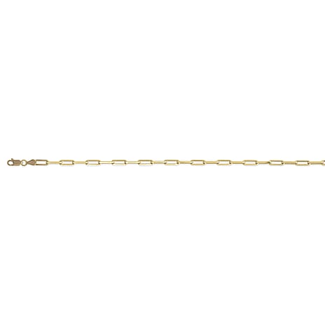 Italian Made - Gold Overlay Sterling Silver Paper Clip Necklace (Size - 24) with Lobster Clasp