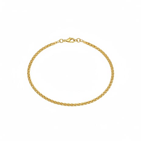 Vicenza Collection Sterling Silver Bracelet (Size - 7 - 1 Ext) with Lobster Clasp in Yellow Gold Plating