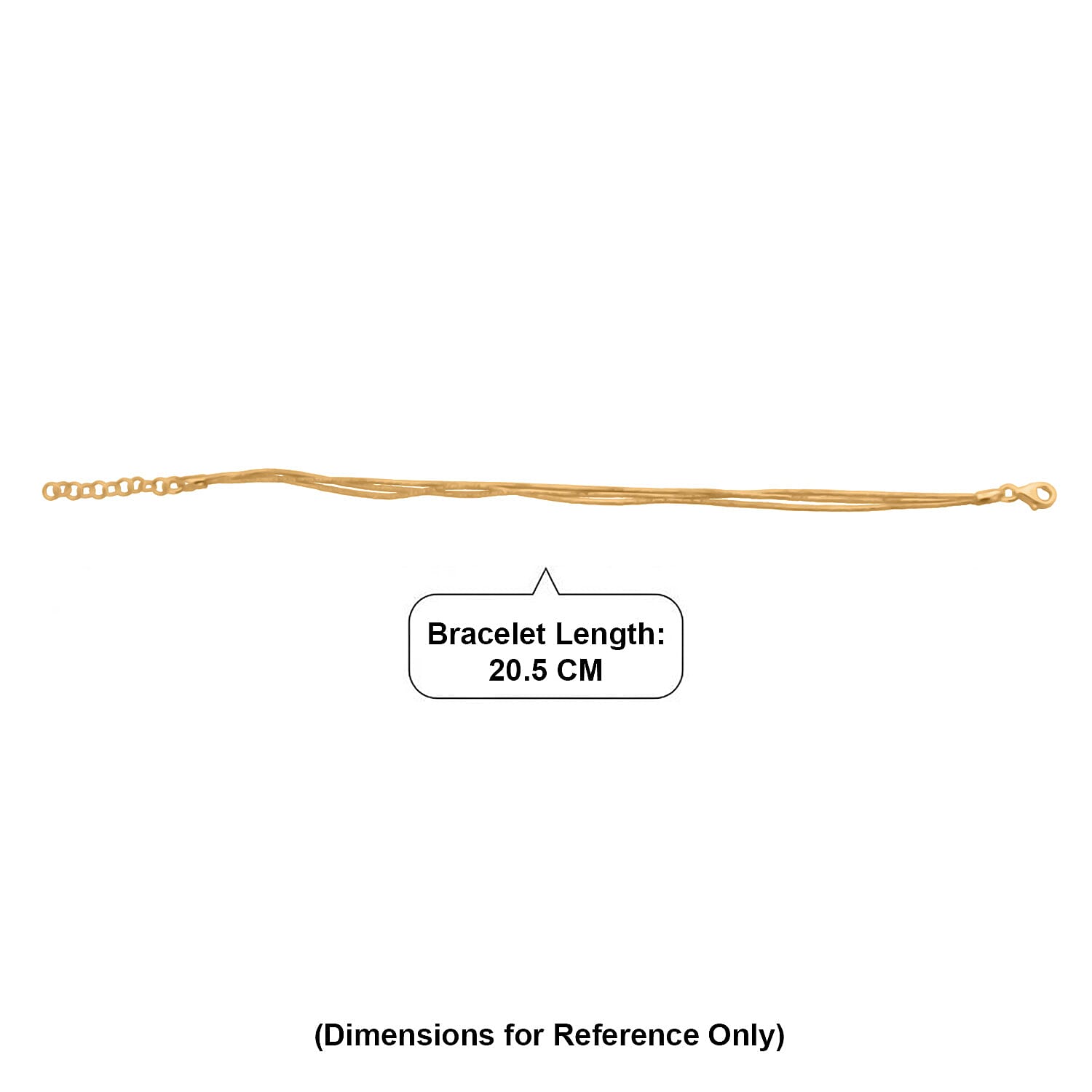 Vicenza Collection Sterling Silver Bracelet (Size - 7 - 1 Ext) with Lobster Clasp in Yellow Gold Plating