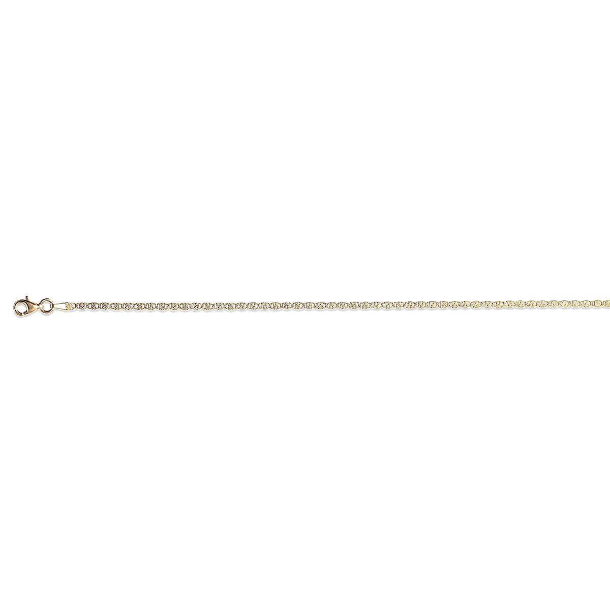 Vicenza Collection Sterling Silver Bracelet (Size - 7 - 1 Ext) with Spring Clasp in Yellow Gold Plating