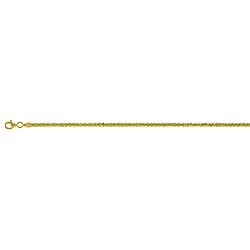 Vicenza Collection Sterling Silver 2.8MM Rock Chain with Lobster Clasp in Yellow Gold Plating 20 Inches