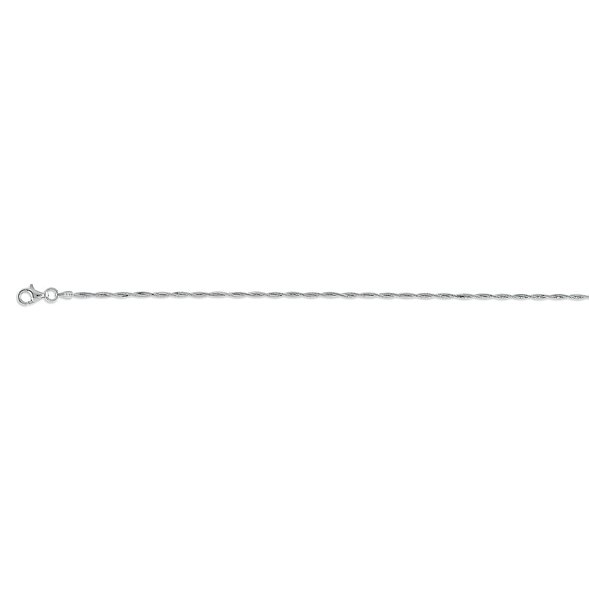 Vicenza Collection Rhodium Overlay Sterling Silver Chain (Size - 20) with Lobster Clasp, Silver Wt. 5.03 Gms.