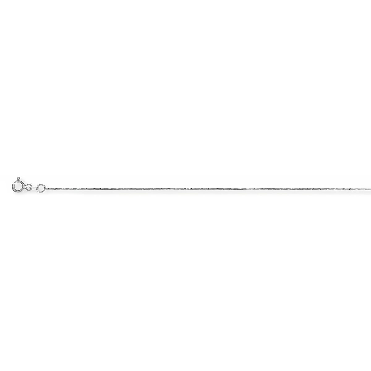 Italian Made-  Rhodium Overlay Sterling Silver Chain (Size - 18) with Spring Ring Clasp