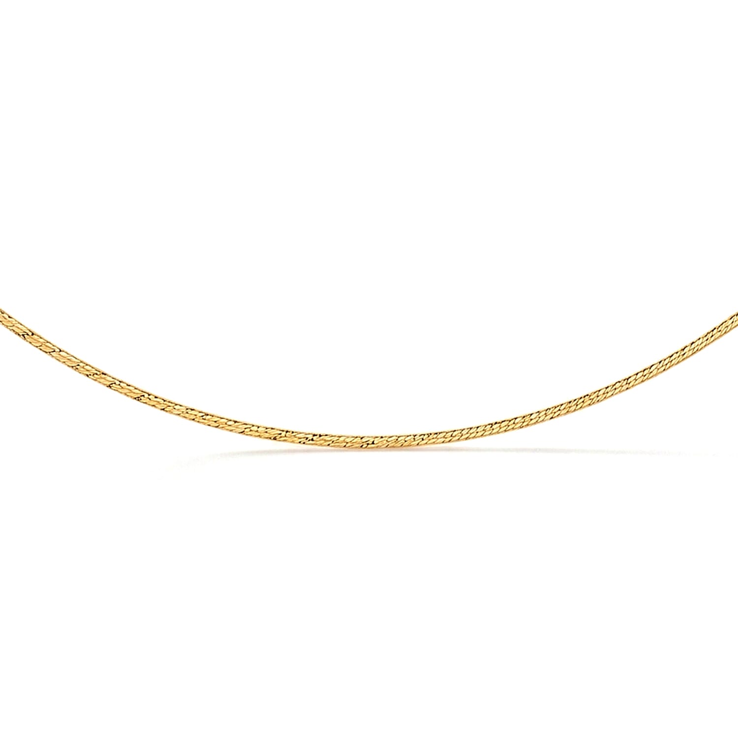 Italian Made - Sterling Silver Necklace (Size 18) with Spring Ring Clasp in Yellow Gold Plating