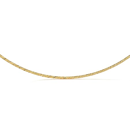 Italian Made - 0.85MM Snake Chain with Spring Ring Clasp in Yellow Gold Plated Sterling Silver 18 Inch