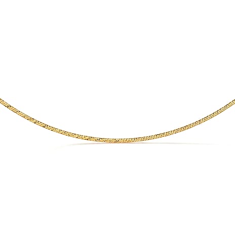Italian Made - Sterling Silver Necklace (Size 18) with Spring Ring Clasp in Yellow Gold Plating