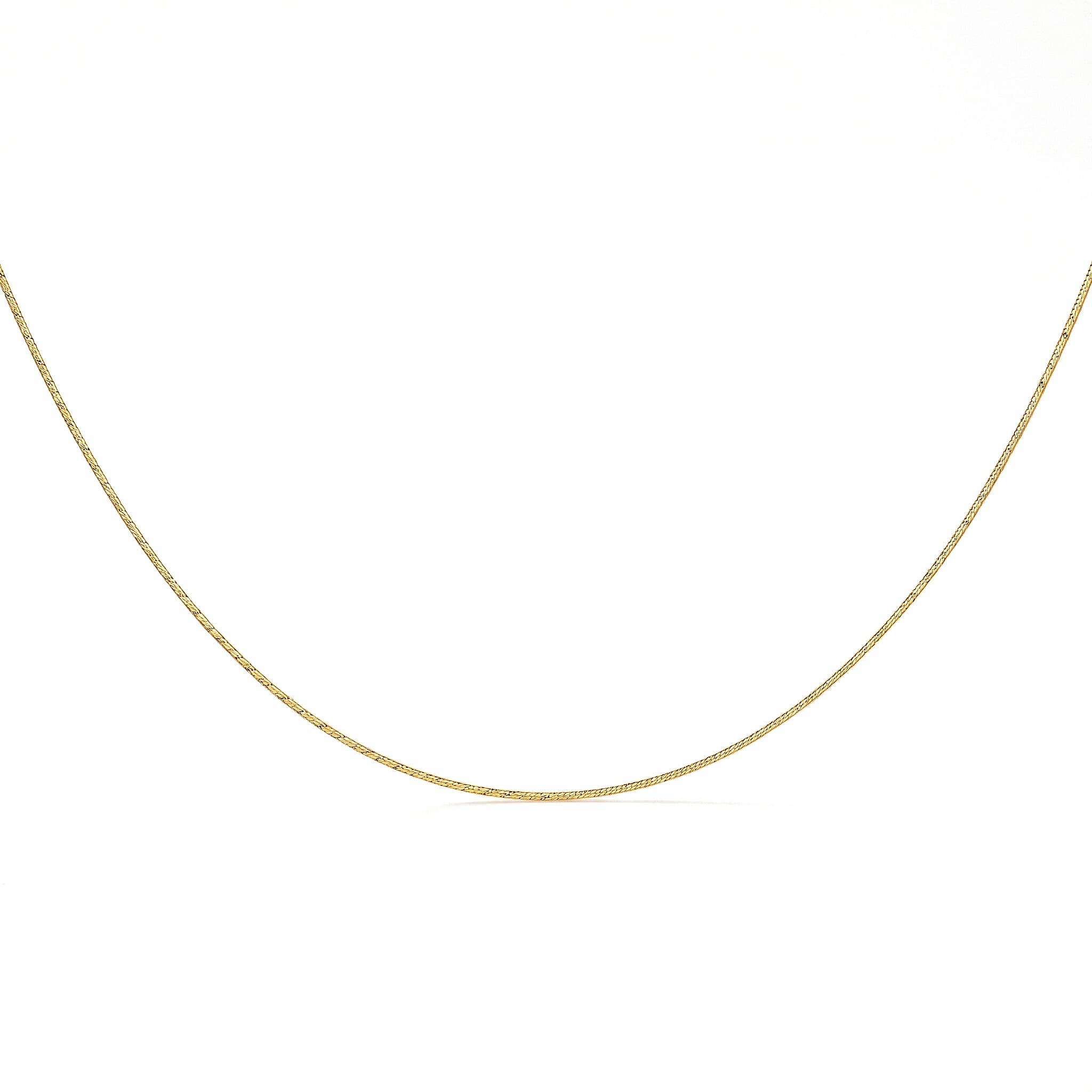 Italian Made - Sterling Silver Necklace (Size 18) with Spring Ring Clasp in Yellow Gold Plating