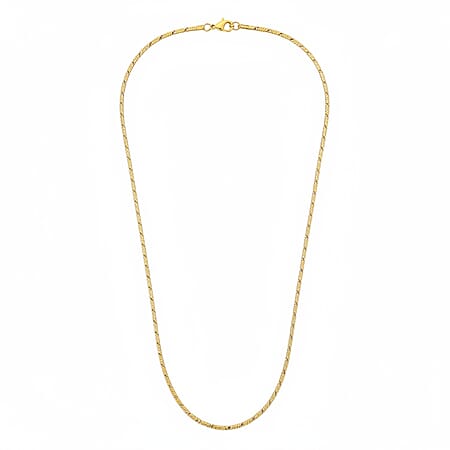 Italian Made - Sterling Silver Necklace (Size 18) with Spring Ring Clasp in Yellow Gold Plating Italian Made - Sterling Silver Necklace (Size 18) with Spring Ring Clasp in Yellow Gold Plating