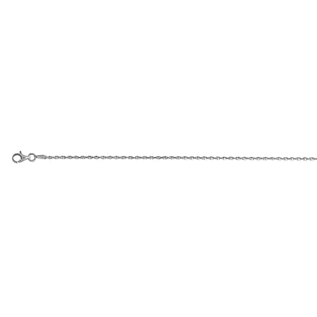 Vicenza Collection Rhodium Overlay Sterling Silver 1.2MM Singapore Chain (Size - 24) with Spring Ring Clasp