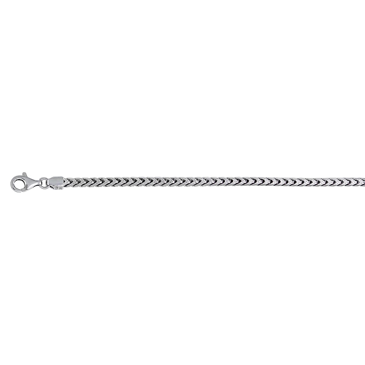 Vicenza Collection Rhodium Overlay Sterling Silver Chain (Size - 20) with Lobster Clasp, Silver Wt. 23.40 Gms.