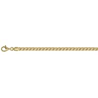 Italian Made - Yellow Gold Plated Sterling 3.5MM Spiga Necklace (Size - 24) with Lobster Clasp