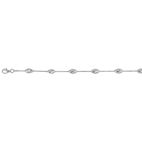 Vicenza Collection - Rhodium Overlay Sterling Silver Station Necklace (Size - 20) with Lobster Clasp