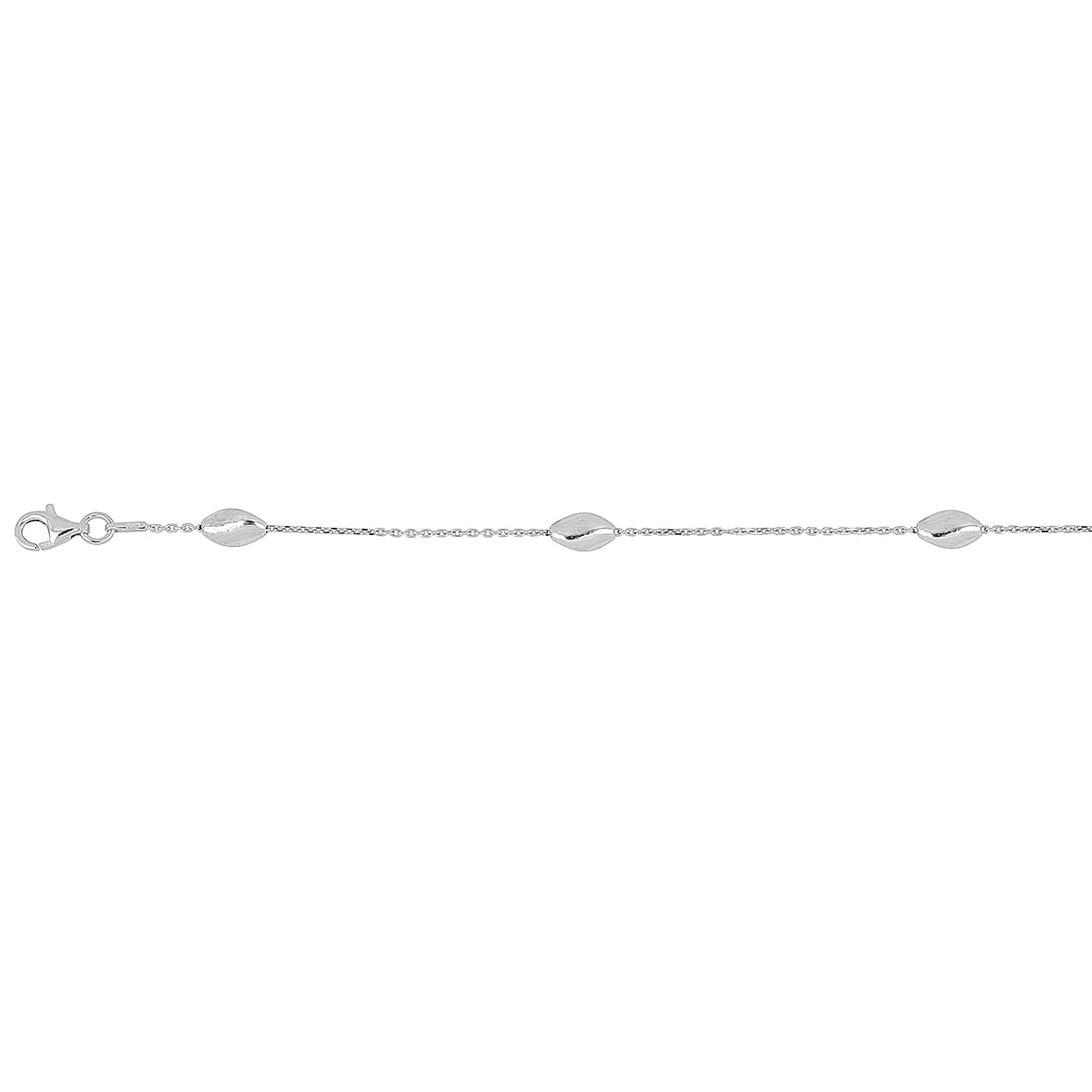 Vicenza Collection - Rhodium Overlay Sterling Silver Station Necklace (Size - 20) with Lobster Clasp Vicenza Collection - Rhodium Overlay Sterling Silver Station Necklace (Size - 20) with Lobster Clasp