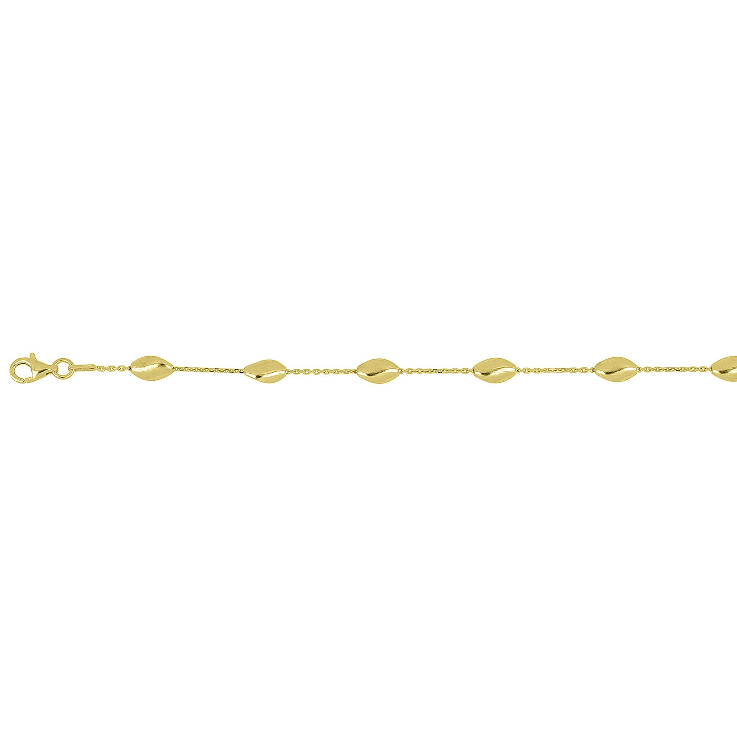 Vicenza Collection - Sterling Silver Necklace (Size - 20) with Lobster Clasp in Yellow Gold Plating