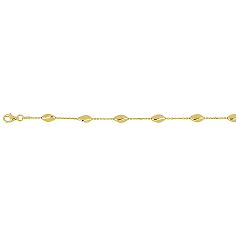 Vicenza Collection - Sterling Silver Necklace (Size - 20) with Lobster Clasp in Yellow Gold Plating