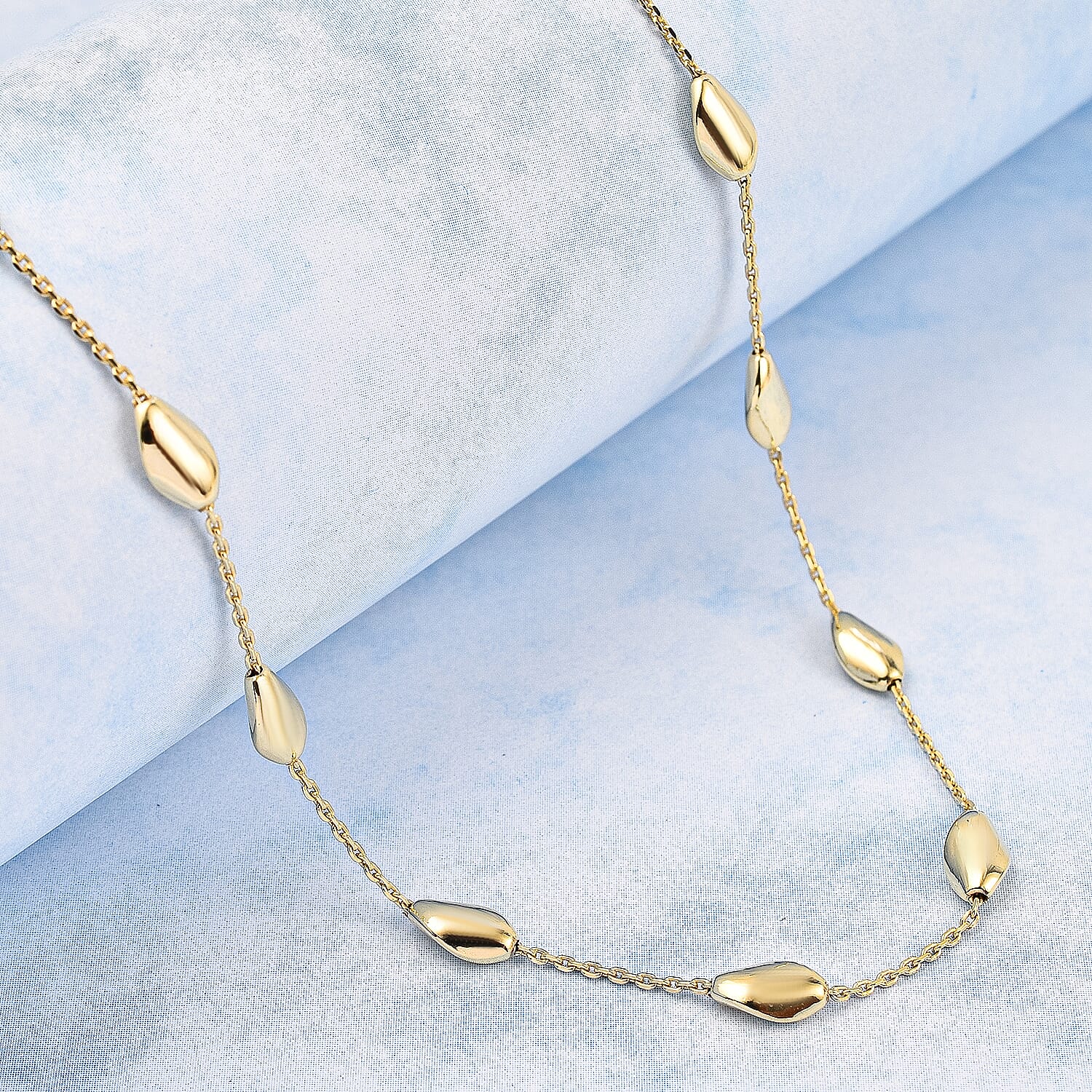 Vicenza Collection - Sterling Silver Necklace (Size - 20) with Lobster Clasp in Yellow Gold Plating