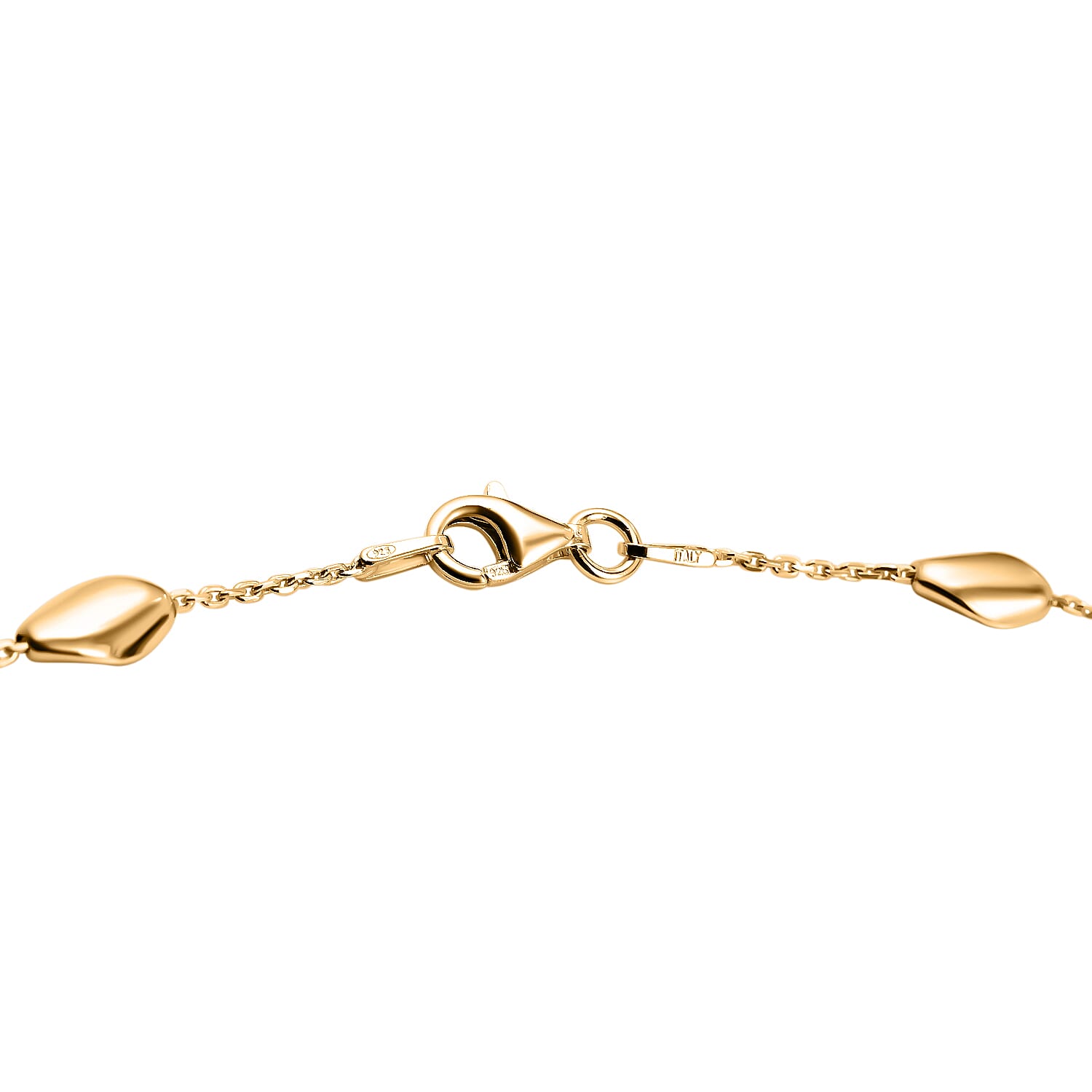 Vicenza Collection - Sterling Silver Necklace (Size - 20) with Lobster Clasp in Yellow Gold Plating