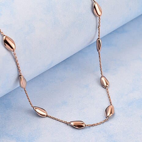 Vicenza Collection - Sterling Silver Neckalce (Size - 20) with Lobster Clasp in Rose Gold Plating
