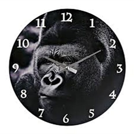 Hometime Gorilla Design Wall Clock (30cm) - Black