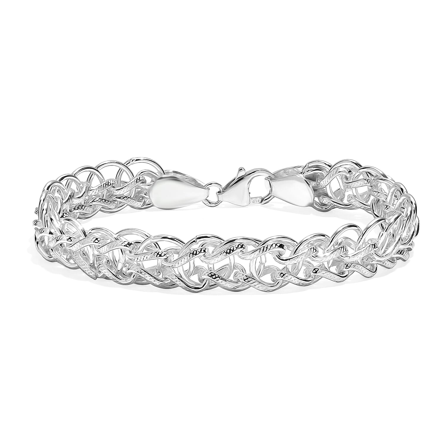 One Time Deal - Handmade Sterling Silver Byzantine Bracelet (Size - 7.5), Silver Wt. 22.55 Gms.