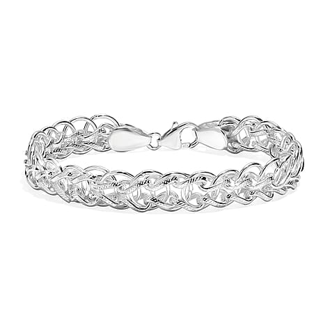 One Time Deal - Handmade Sterling Silver Byzantine Bracelet (Size - 7.5), Silver Wt. 22.55 Gms.