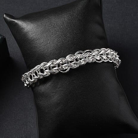 One Time Deal - Handmade Sterling Silver Byzantine Bracelet (Size - 7.5), Silver Wt. 22.55 Gms.