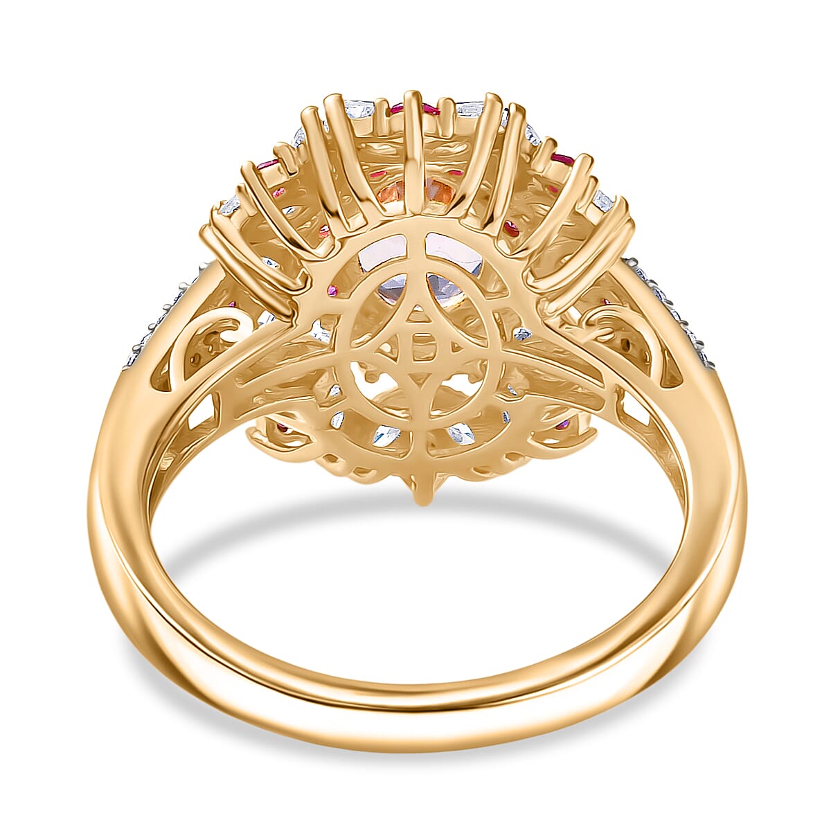THE SUMMER RING OF 2025 - Premium Martha Rocha Kunzite, Pink Sapphire & Moissanite Ring in 18K Vermeil Yellow Gold Sterling Silver 3.38 Ct. THE SUMMER RING OF 2025 - Premium Martha Rocha Kunzite, Pink Sapphire & Moissanite Ring in 18K Vermeil Yellow Gold Sterling Silver 3.38 Ct.