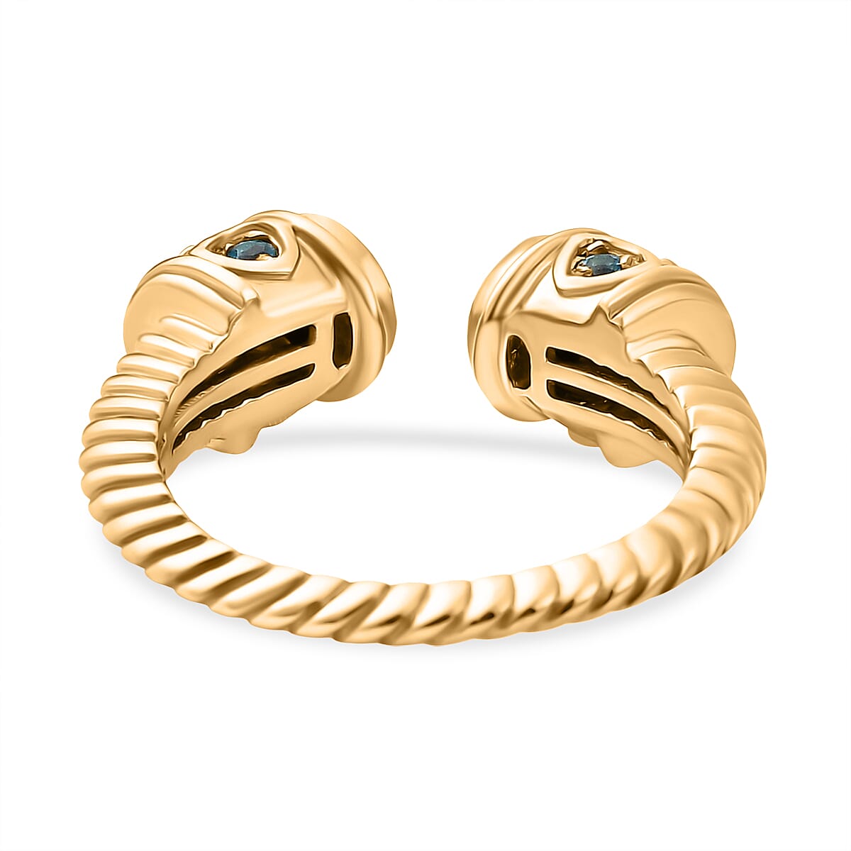 D'joy Sleeping Beauty Turquoise & Neon Apatite Ring in 18K Vermeil Yellow Gold Sterling Silver