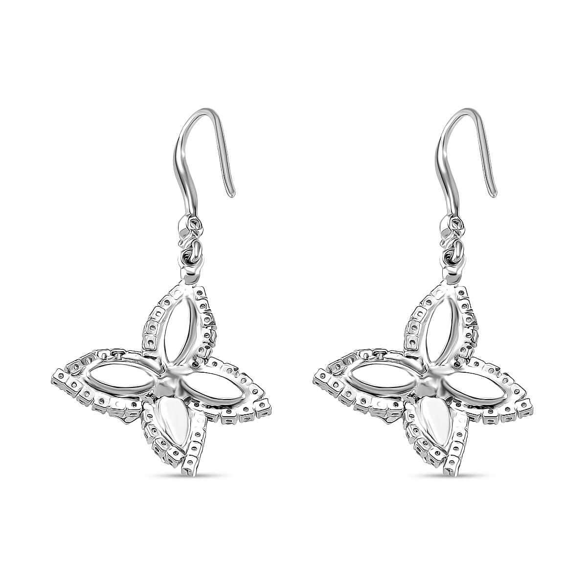 Austrian White Crystal butterfly Earring with Hook