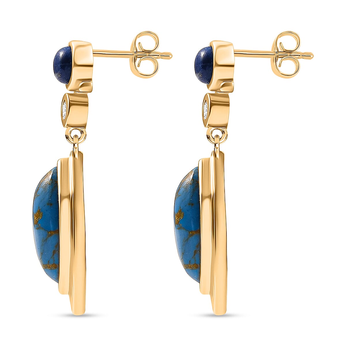 Tucson Find - Blue Turquoise & Lapis Drop Earring 9.00 Ct.