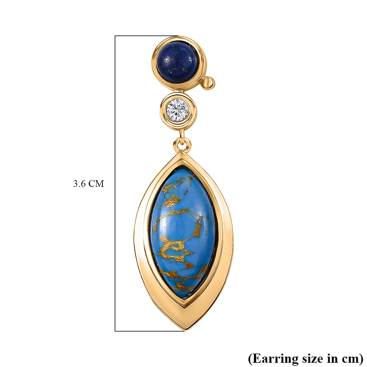 Tucson Find - Blue Turquoise & Lapis Drop Earring 9.00 Ct.