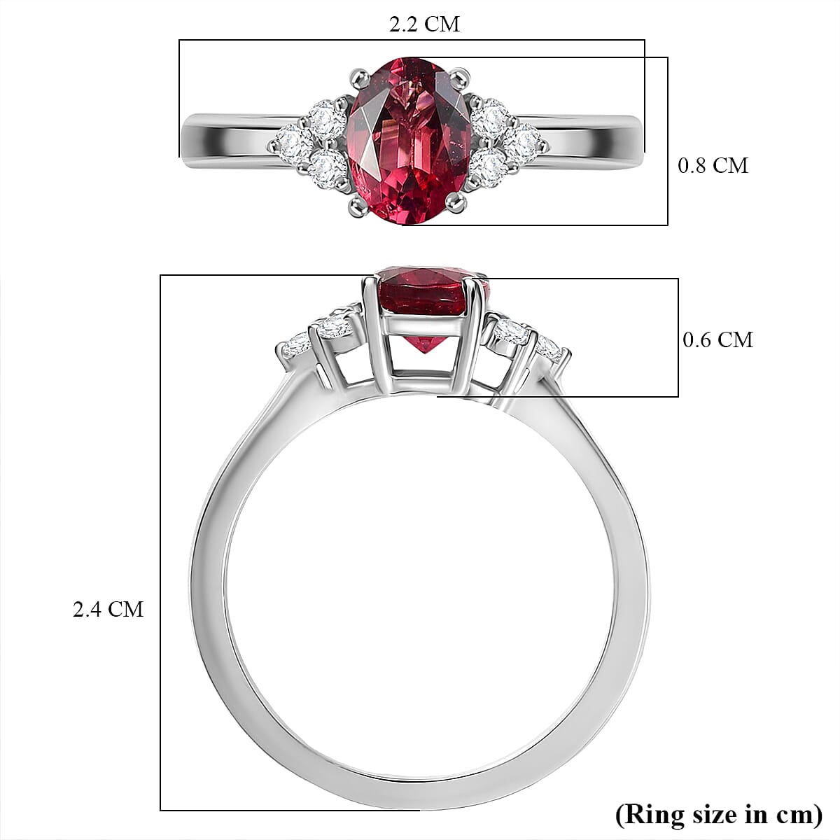 AAA Byzantine Tourmaline and Moissanite Ring in Rhodium Overlay Sterling Silver 1.38 Ct.