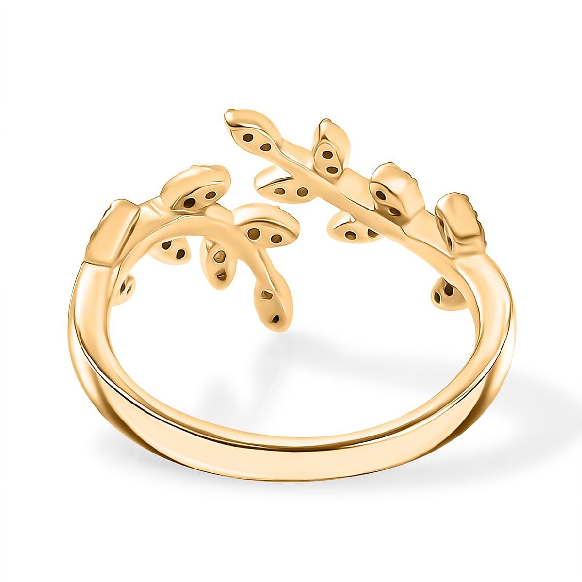 Djoy - Moissanite Adjustable Ring in 18K Vermeil Yellow Gold Plated Sterling Silver