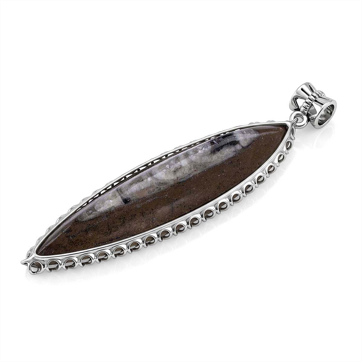 The Artefact Collection - Orthoceras Handmade Pendant 59.00 Ct.
