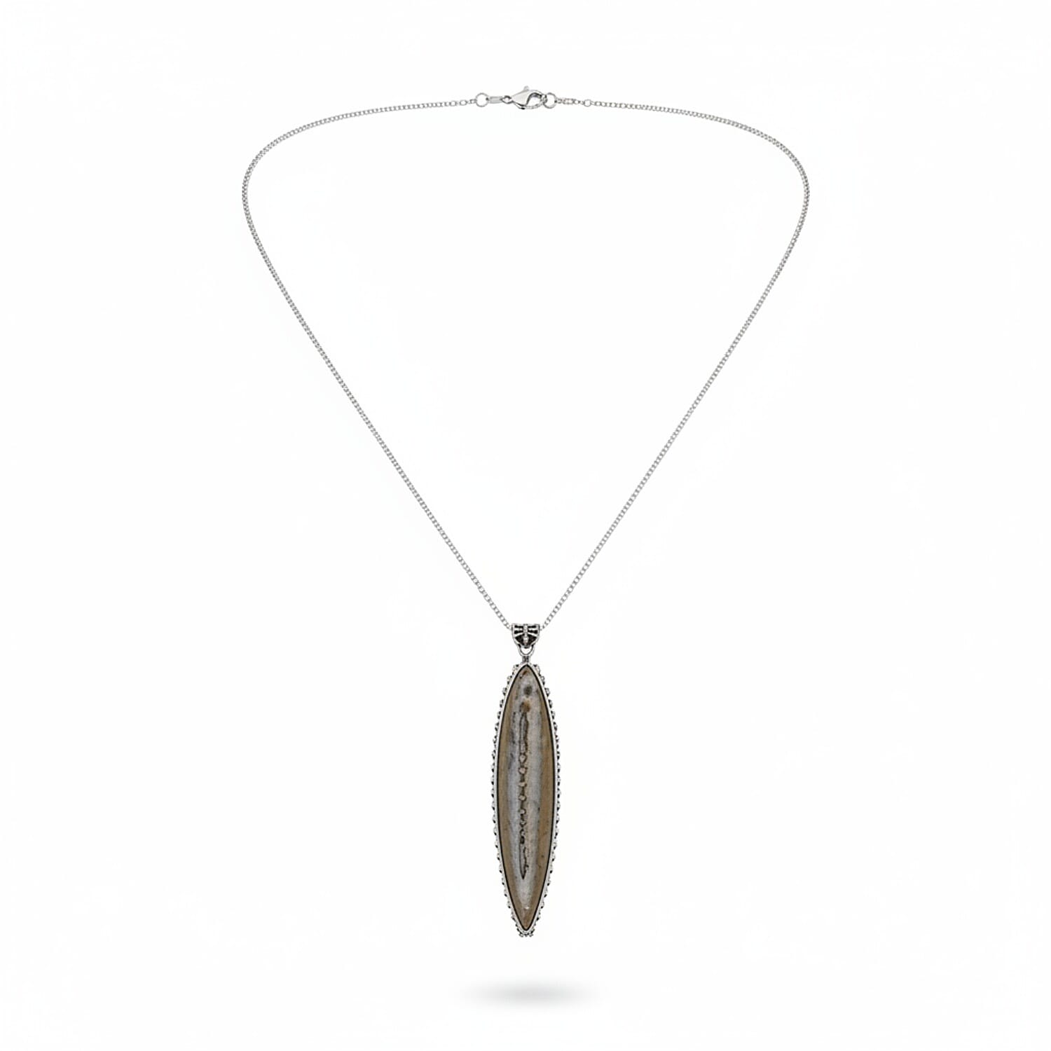 Orthoceras Pendant in Silver Tone 89.00 Ct.