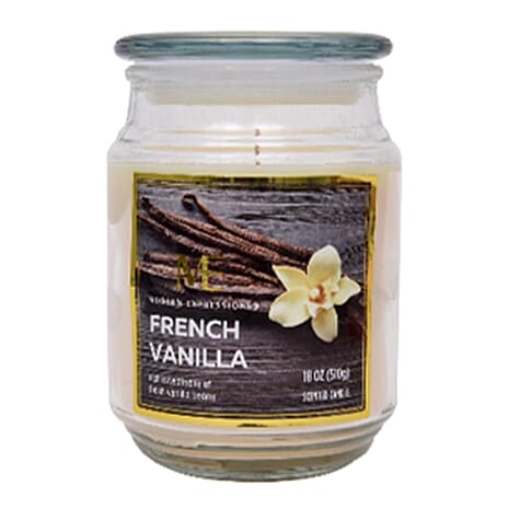 French Vanilla Scented Candle Jar (510G) Upto 100 Hour Burn Time