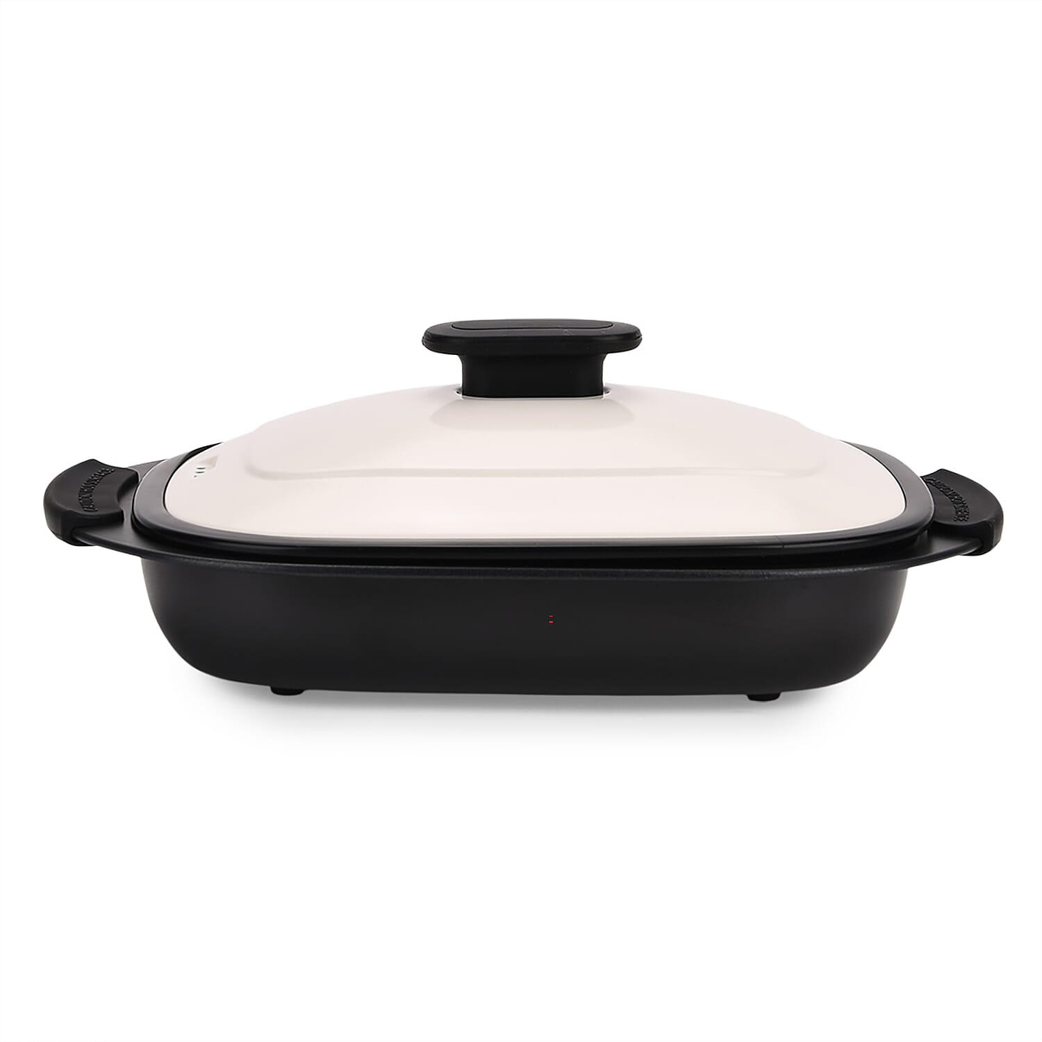 Microwave Steel Non-Stick Grill Pot with Steam Rack - Black & White