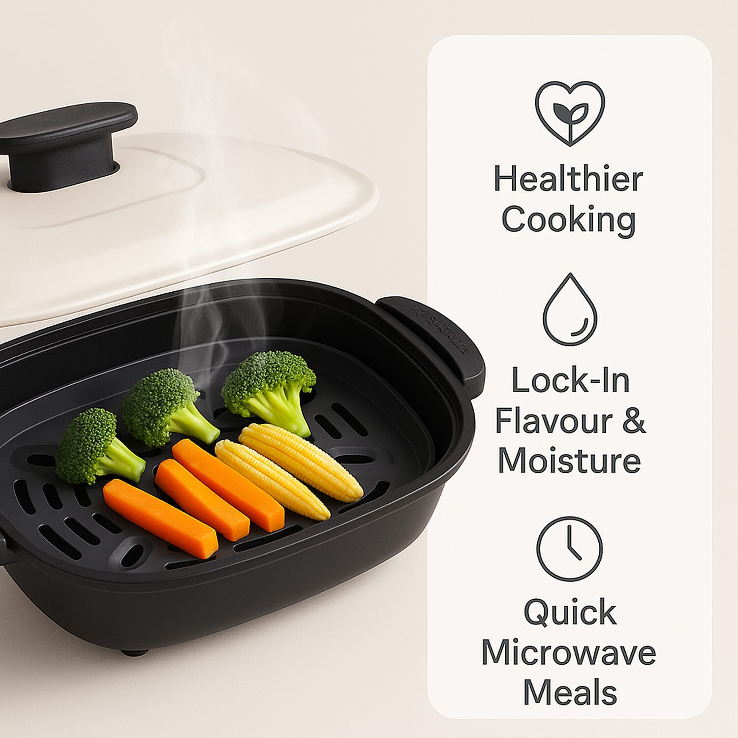 Homesmart Aluminized Steel Non-Stick Grill Pot with Steam Rack