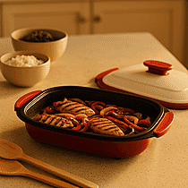 Homesmart Aluminised Steel Non-Stick Grill Pot with Steam Rack