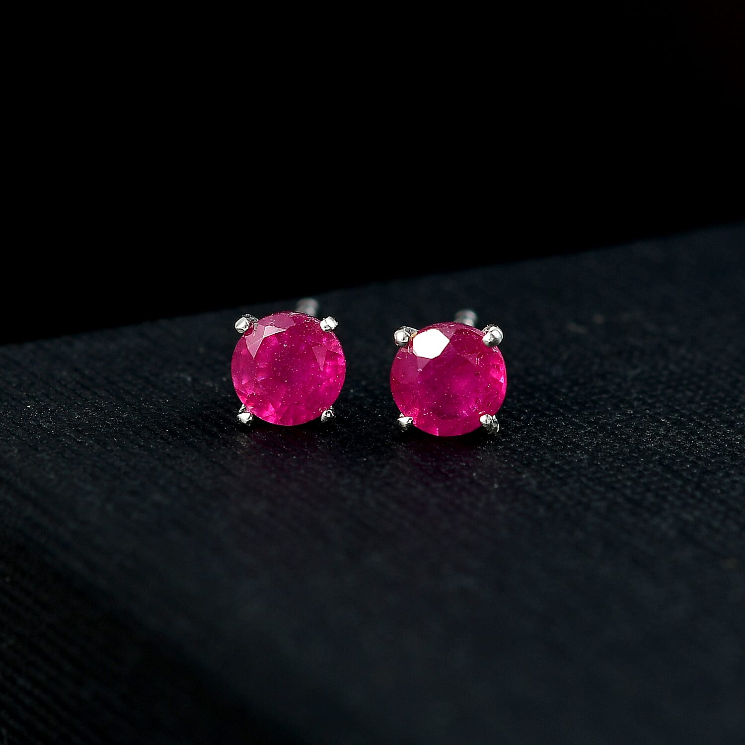 African Ruby Earring in  Sterling Silver  1.50 Ct.