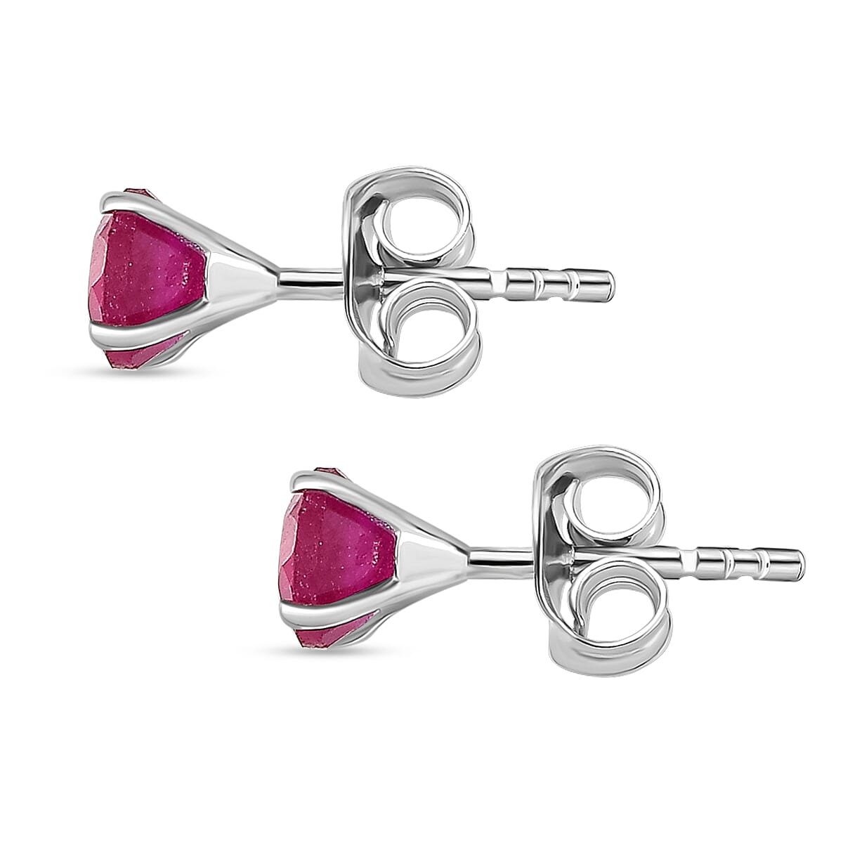 African Ruby Earring in  Sterling Silver  1.50 Ct.