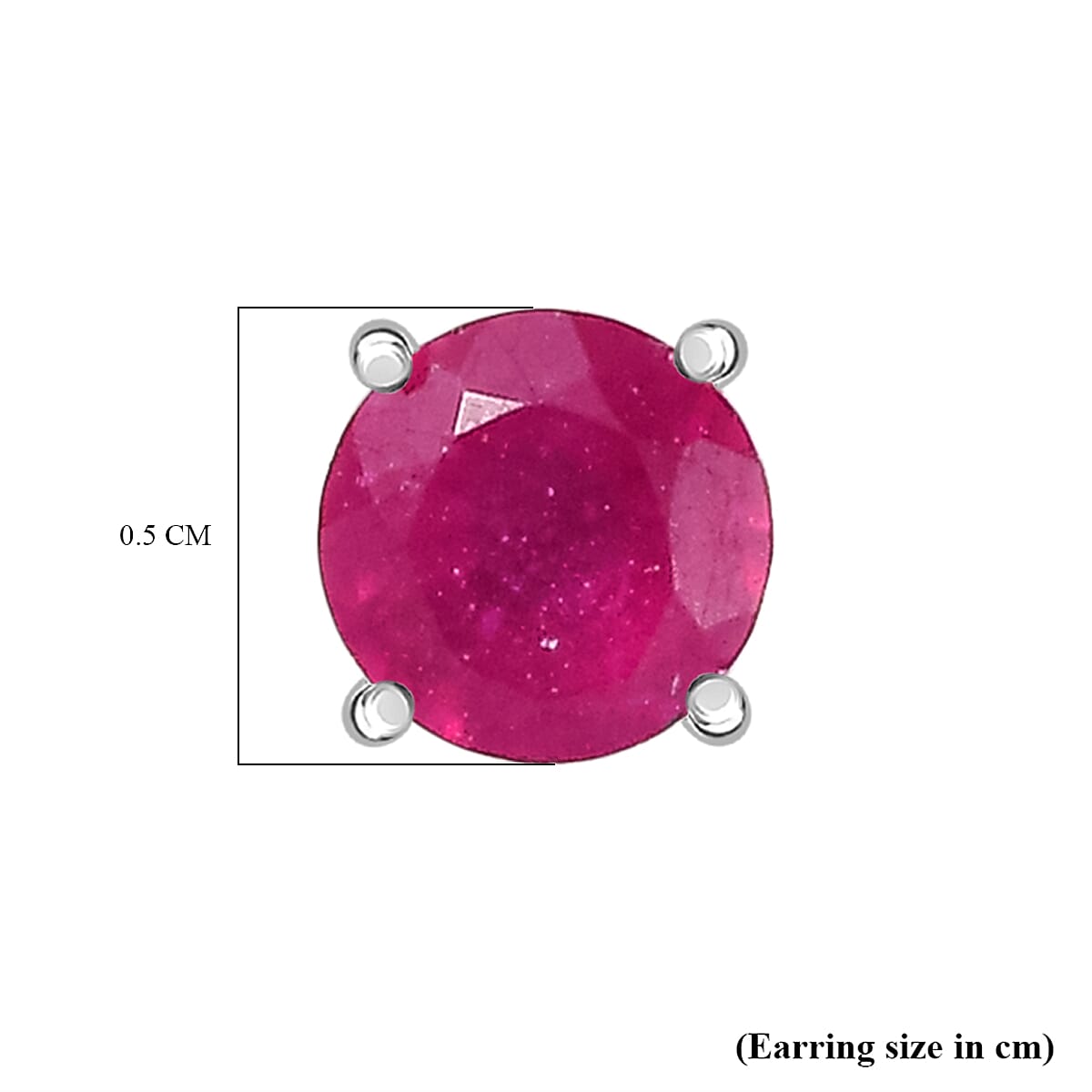 African Ruby Earring in  Sterling Silver  1.50 Ct.