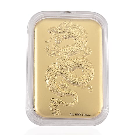24K Yellow Gold Single Dragon Embossment