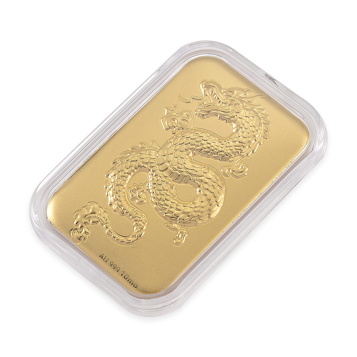24K Yellow Gold Single Dragon Embossment