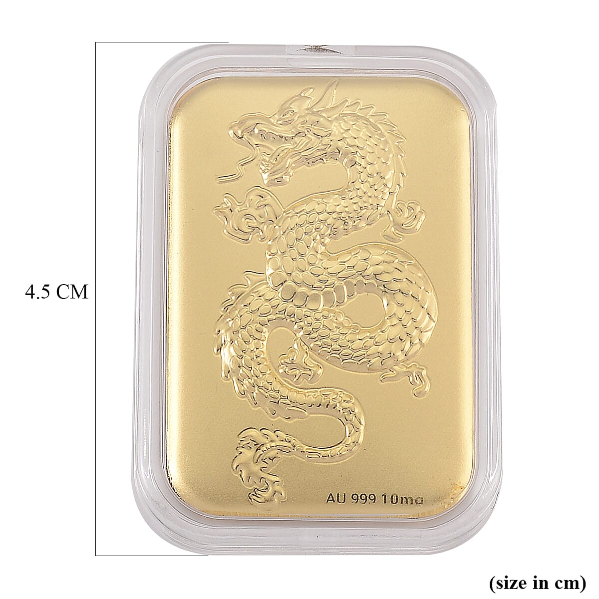 24K Yellow Gold Single Dragon Embossment