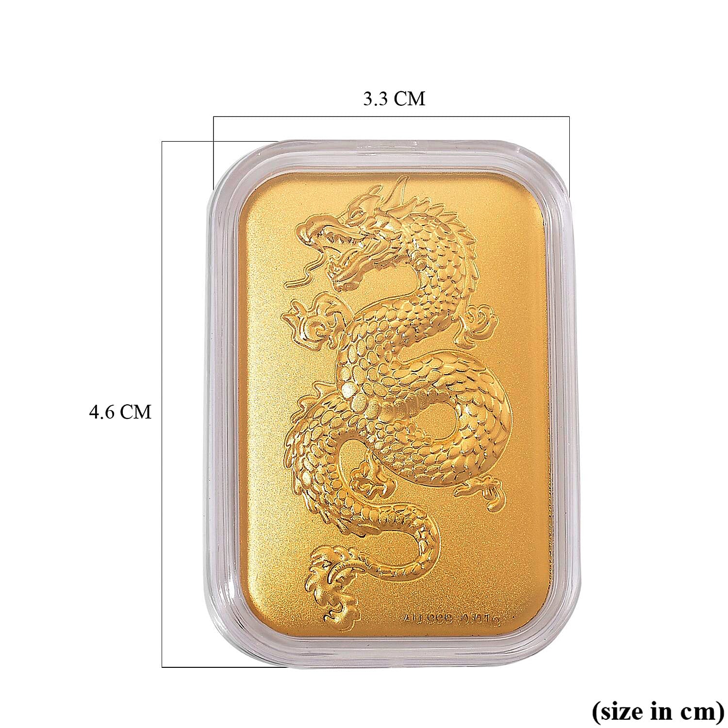 24K Yellow Gold Single Dragon Embossment
